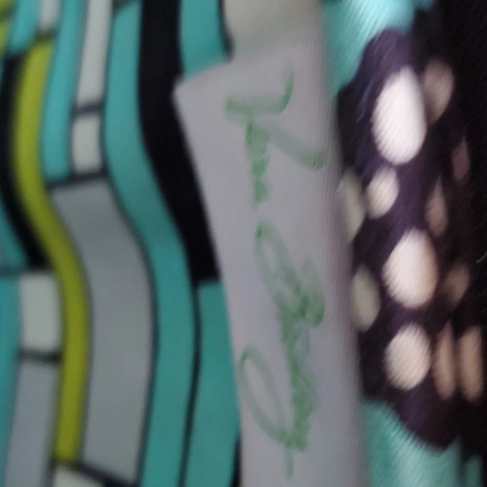 Vera Bradley 11x14 green,aqua,white, blk zipper bag - Picture 10 of 14